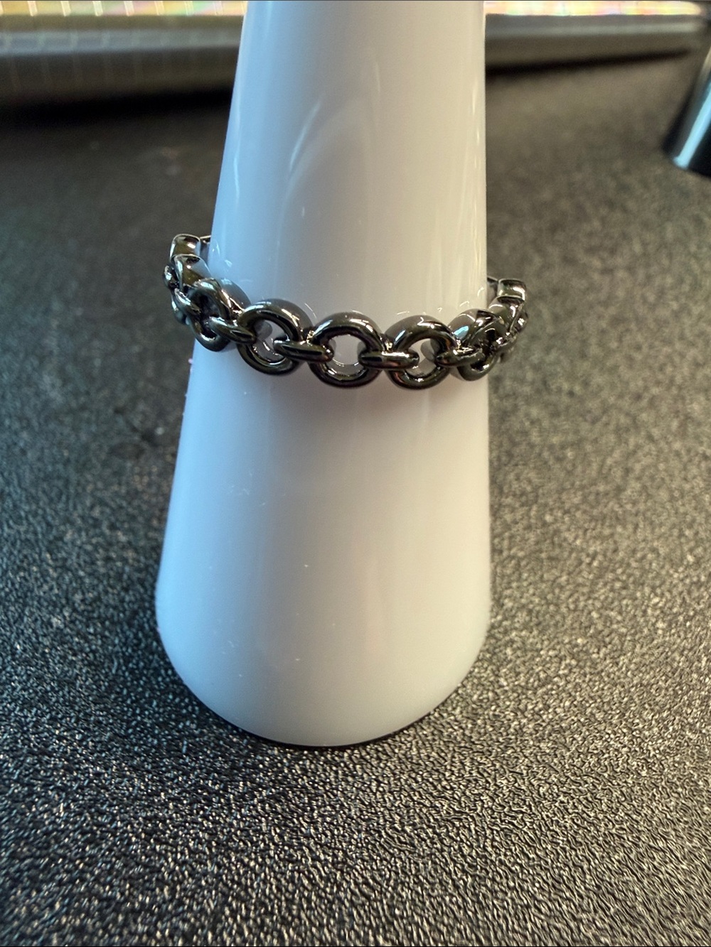 Chain Link Silver Tone Women’s Ring
